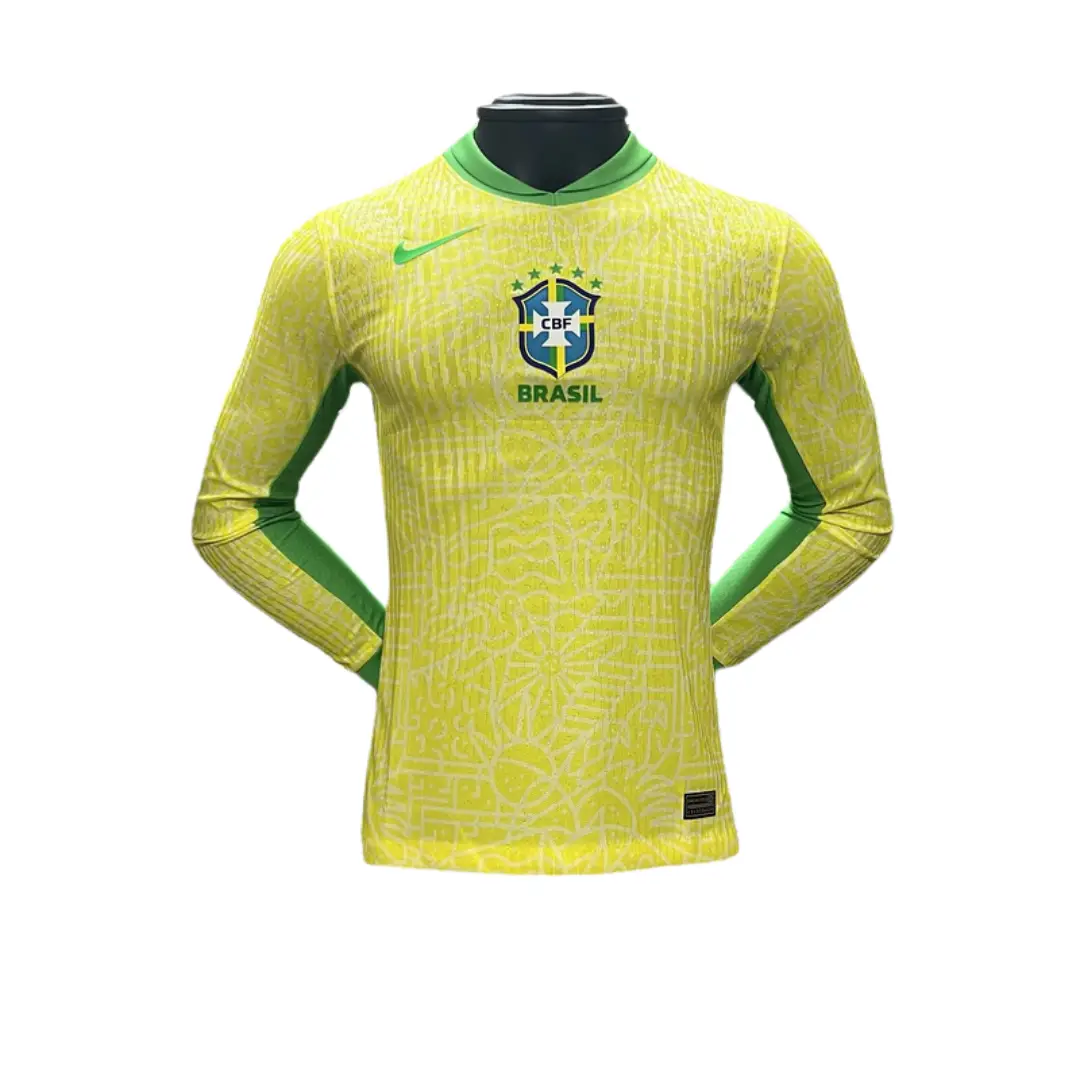 Camiseta Selección Brasil Manga Larga Copa América 2024 Camiseta Selección Brasil Manga Larga Copa América 2024