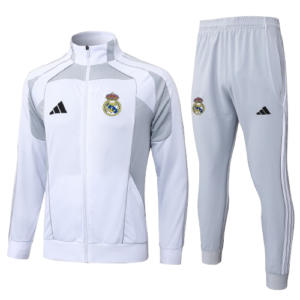Chándal Real Madrid | Blanco & Gris Cremallera Completa